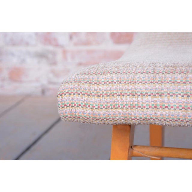 Mid-Century Modern Mid-Century Stool in Upholstery and Beech, Slovakia, 1960s For Sale - Image 3 of 8