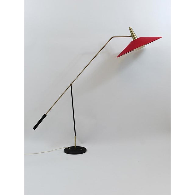 Mid-Century Counterweight Floor Lamp in Nickel & Brass from Rupert Nikoll, 1960s For Sale - Image 10 of 18