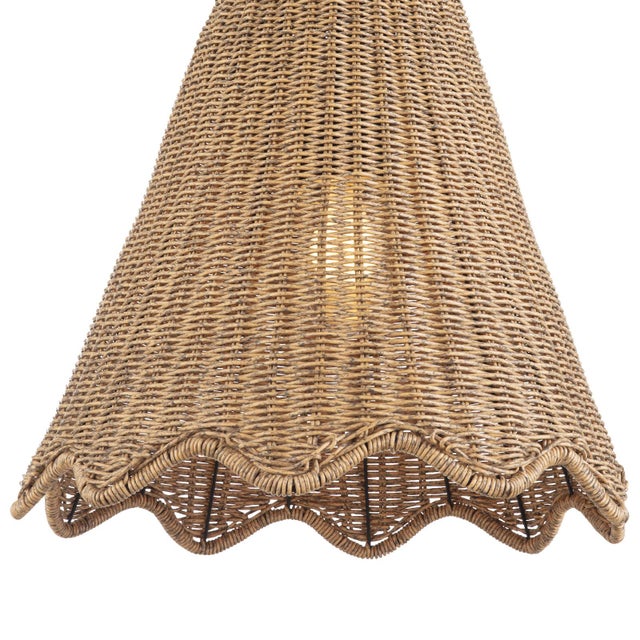 2020s Regina Andrew Summer Scalloped Rattan Outdoor Pendant, Large For Sale - Image 5 of 8