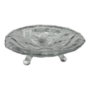 Vintage American Brilliant Period Cut Glass Three Toed Footed Bon Bon Dish