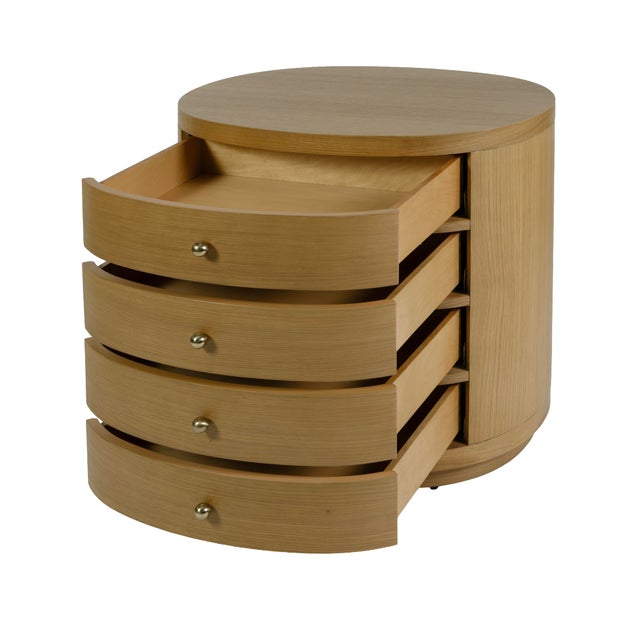 2020s Nora 28 in. W Oval Wood 4 Drawer Nightstand, Natural Oak For Sale - Image 5 of 11