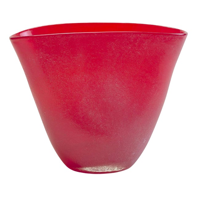 Italian Red Glass Vase from Studio Scavo, 1990s For Sale