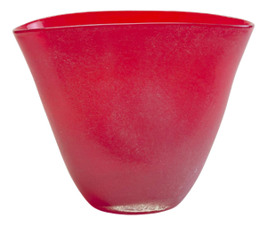 Italian Red Glass Vase from Studio Scavo, 1990s