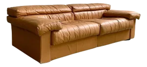 Erasmo Sofa in Brown Leather attributed to Afra and Tobia Scarpa for B&b Italia, 1970s