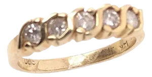 14 Karat Yellow Gold and Diamond Wedding Band Bridal / Anniversary Ring