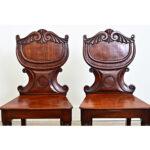 Early 19th Century Pair of Early 19th Century English Regency Mahogany Hall Chairs For Sale - Image 5 of 12