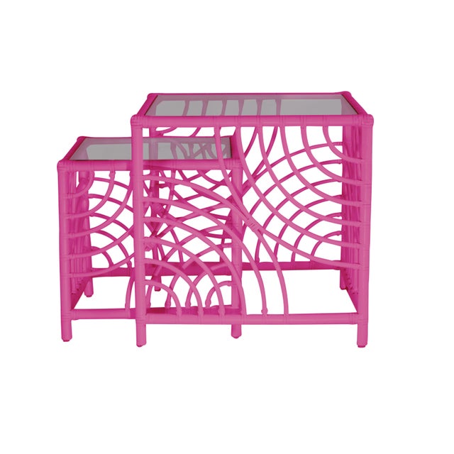 Swirl Nesting Tables Bright Pink Chairish
