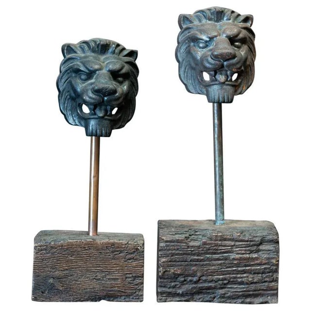 19th Century English Mounted Lion Masks in Cast Iron For Sale - Image 11 of 11