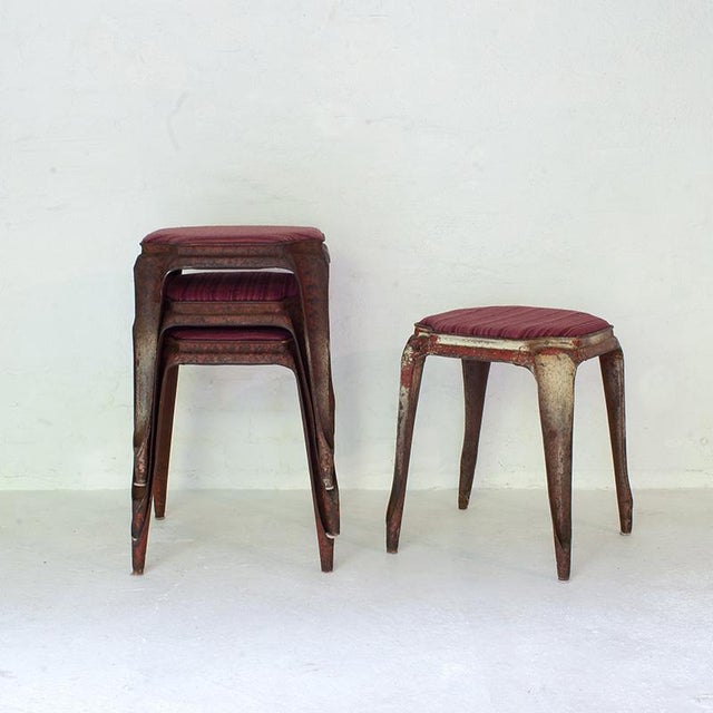 Red Stackable Stool from Tolix, France, 1930s For Sale - Image 8 of 8