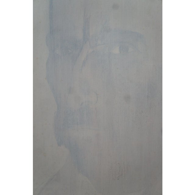 White Vintage Vincent Van Gogh Portrait Oil Painting on Burlap Signed Framed For Sale - Image 8 of 13