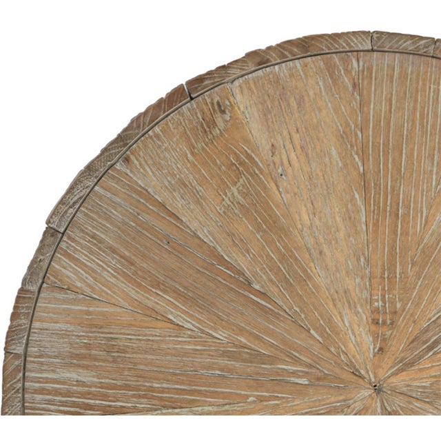Tan Mia Round Wood & Iron Side Table For Sale - Image 8 of 9