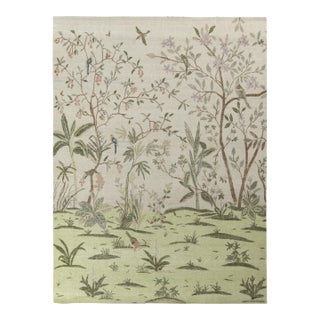 Rug & Kilim’s Mural Rug in Green, 5x7 For Sale