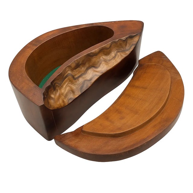 Vintage Organic Natural Edge Wood Burl Dresser Box — Hand Crafted! For Sale - Image 4 of 6