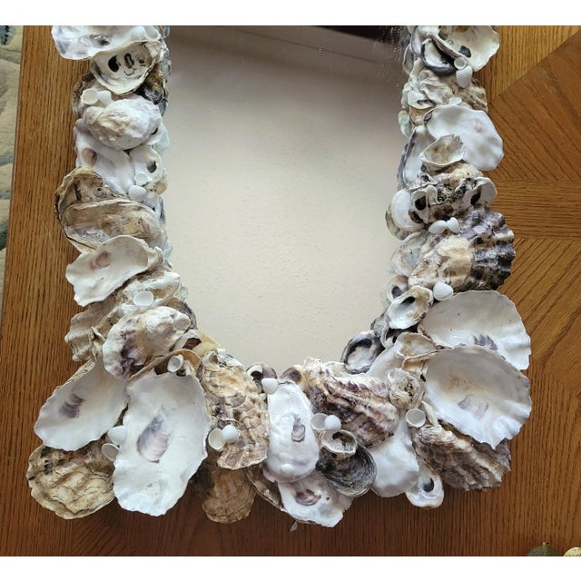 Oyster Seashell Wall Mirror For Sale - Image 4 of 8