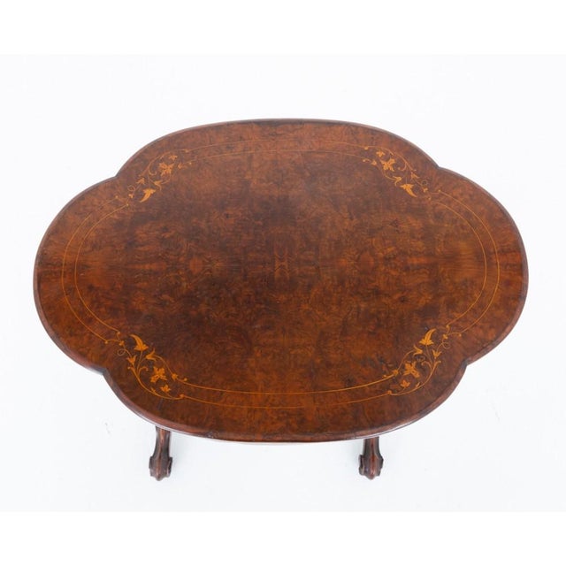 Victorian Sewing Table in Burr Walnut, 1860s For Sale - Image 5 of 10