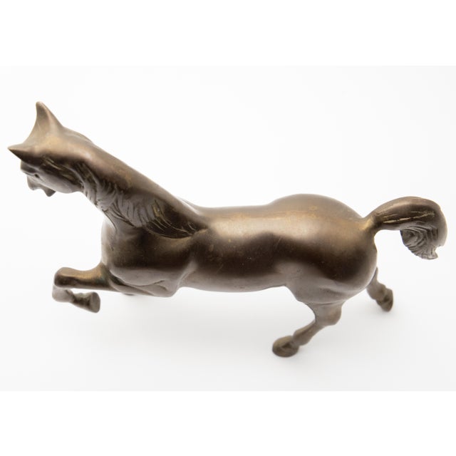 Solid Brass Standing Horse Figure For Sale - Image 9 of 10