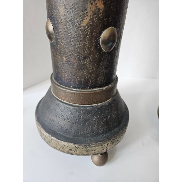 Bronze Pair of Bronze Gu Beaker Vases For Sale - Image 8 of 11