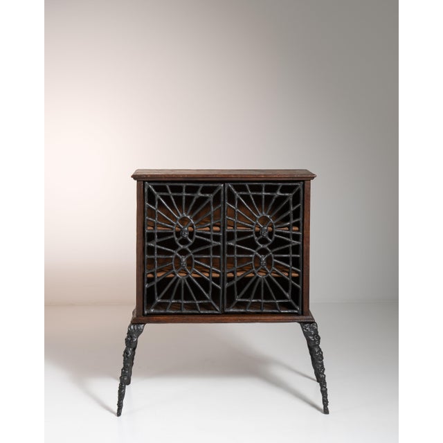 Black 20th Century Belgian Black Contemporary Gothic Wrought Iron Cabinet By Ernest Patris For Sale - Image 8 of 15