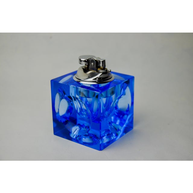 Blue Murano Glass Magnifying Lighter attributed to Antonio Imperatore, Italy, 1970s For Sale - Image 9 of 9
