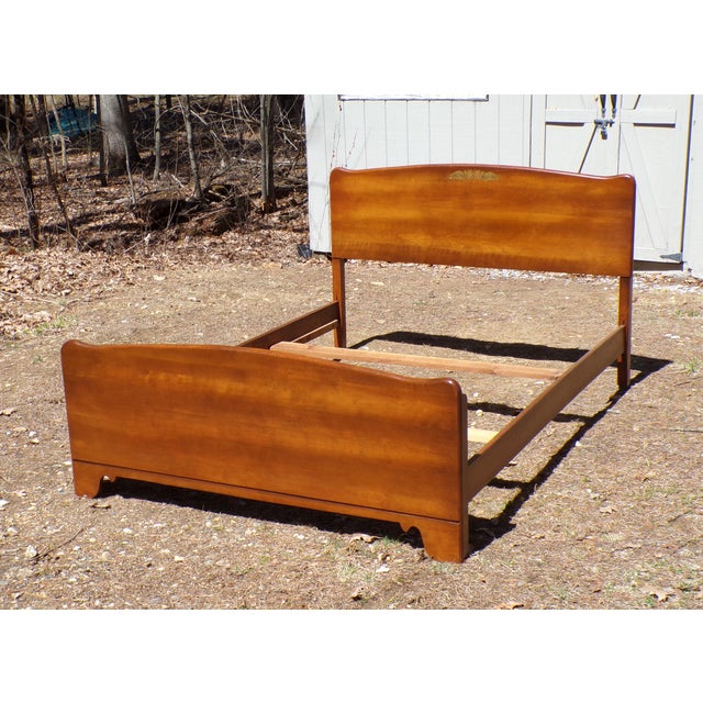 Vintage Beecher Falls Vermont Solid Rock Maple Full Double Bed Ethan Allen For Sale In Boston - Image 6 of 11