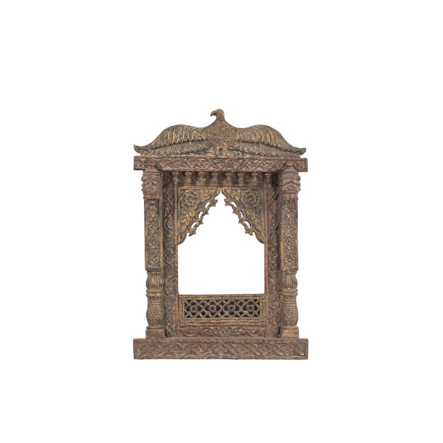 Indian Antique Indian Carved Teakwood Frame For Sale - Image 3 of 4