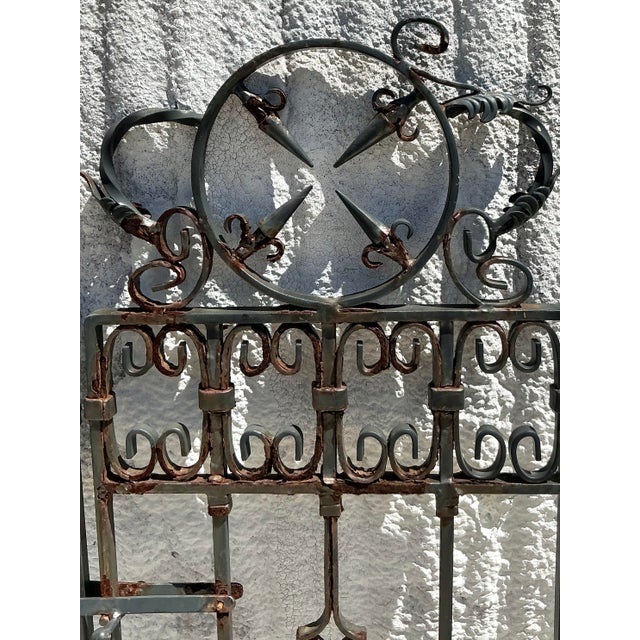 Vintage Boho Wrought Iron Gates - Set of 2 For Sale - Image 4 of 9