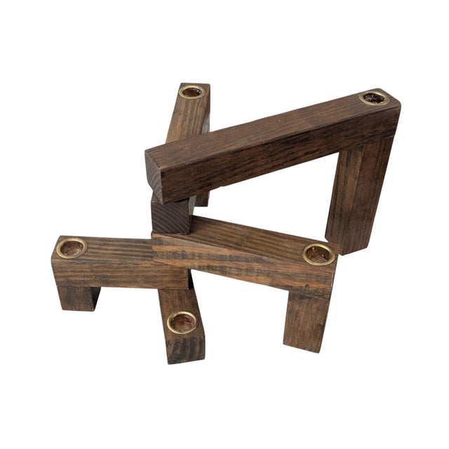 Mid Century Modern Wooden Articulating Candle Holder For Sale - Image 13 of 15