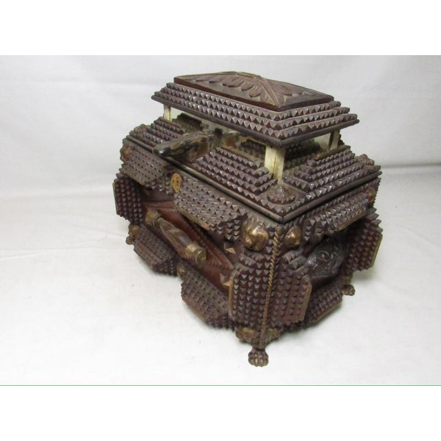 Antique Tramp Art Box For Sale - Image 12 of 18