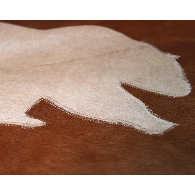 Luxury Genuine Cowhide Polar Bear Throw Pillow 16x24 | Handmade Hair-on-Hide Leather Designer Lumbar Cushion For Sale - Image 4 of 10