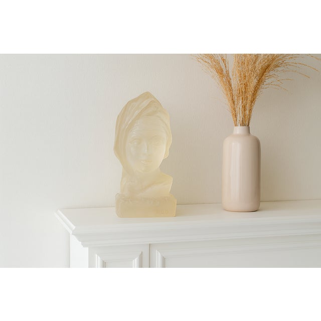 Mid-Century Modern Mid-Century Lucite Female Bust Sculpture • Signed © CD 1978 • Translucent Resin Art Figure For Sale - Image 3 of 14