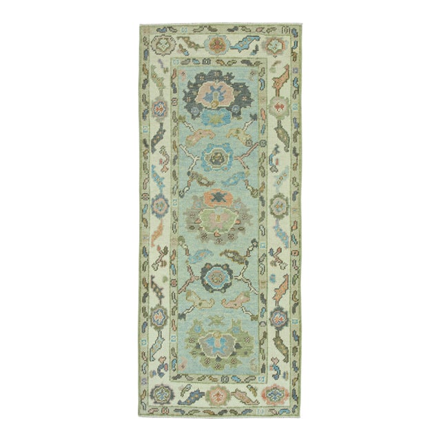 Turkish Oushak Rug 2'7" x 6'2" #19220 For Sale