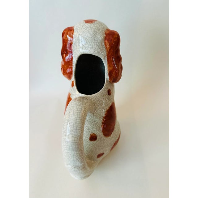 Fitz and Floyd Vintage 1970s Fitz and Floyd Staffordshire Dog Water Pitcher or Vase For Sale - Image 4 of 7
