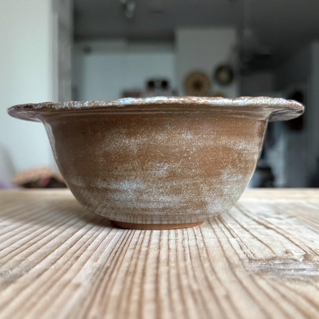 Late 20th Century Studio Pottery Tenmoku Glazed Bowl With Carved Rim For Sale - Image 4 of 4