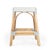2020s Robias 24.5 in. Seat Height Rectangular Rattan Backless Counter Stool with Footrest, Gray/White Dot / Natural Rattan Frame For Sale - Image 5 of 9