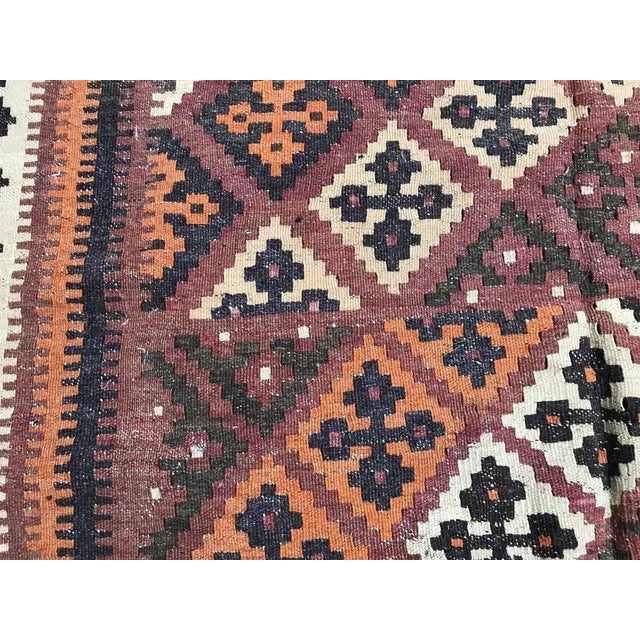 1950s Vintage Wool Ghashghaei Kilim, 1950s For Sale - Image 5 of 17