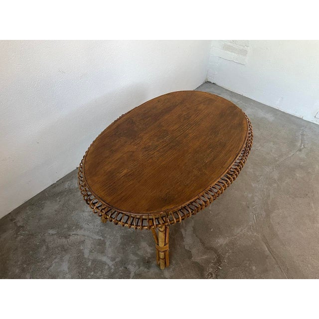 Rattan Coffee Table from DLG Jeanine Abraham, 1950s For Sale - Image 4 of 13