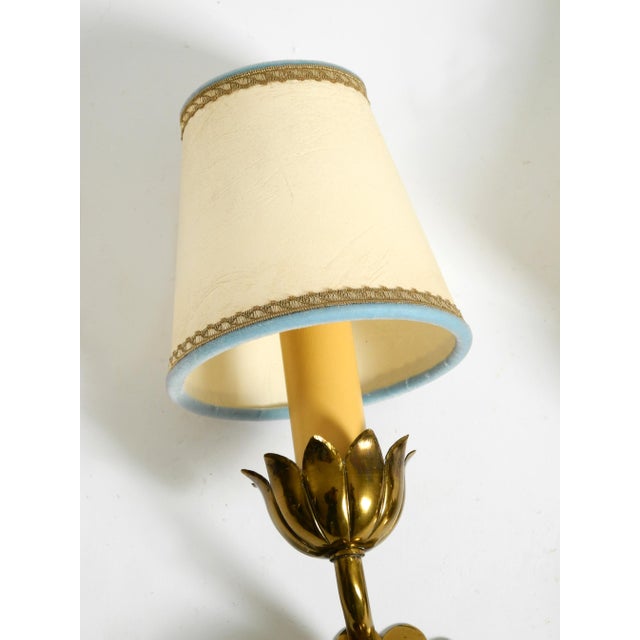 Mid-Century Modern Floral Wall Lamps in Brass, 1950s, Set of 2 For Sale - Image 9 of 18