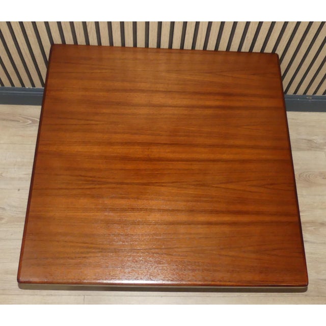 Brown Sturdy Teak Wood Coffee Table Square with Wide Runners, 1960s For Sale - Image 8 of 11