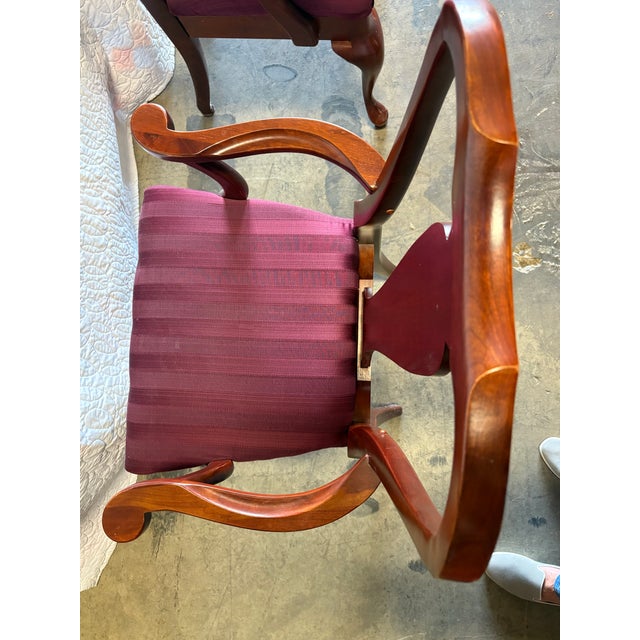 Wood 1990s Queen Anne Solid Cherry Dining Chairs by Cresent Furniture – Nashville, Tn For Sale - Image 7 of 10