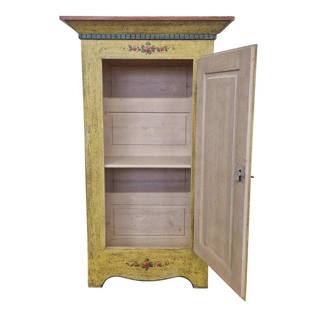 Wood Yellow Lacquered Pantry Cupboard, 1950s For Sale - Image 7 of 9