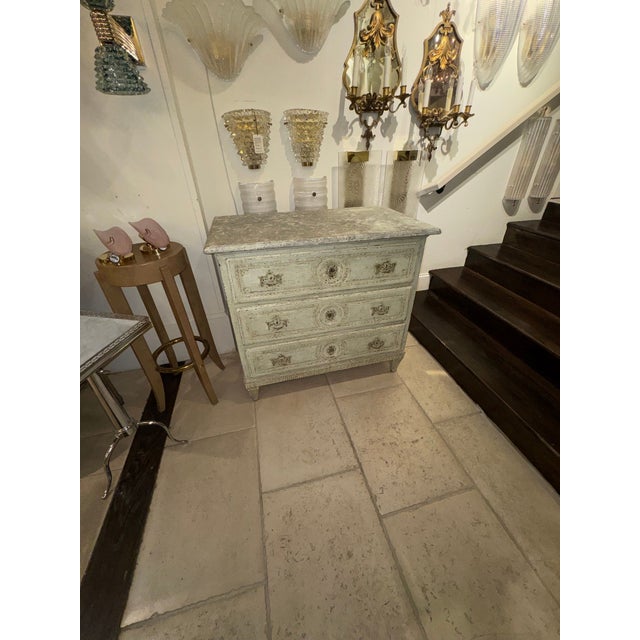 19th c. French Louis XVI Painted Commode. This makes a timeless statement. 32.5h x 36w x 20.5d