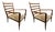 Mid-Century Sculptural Armchairs in Wood and Rope from Gio Ponti, Italy, 1940s, Set of 2 For Sale