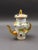 Bohemian Czech White Cut To Green Cased Gold Gilt Hand Painted Floral Tea Pot. Measures approximately 7" long, 4" wide, 8...