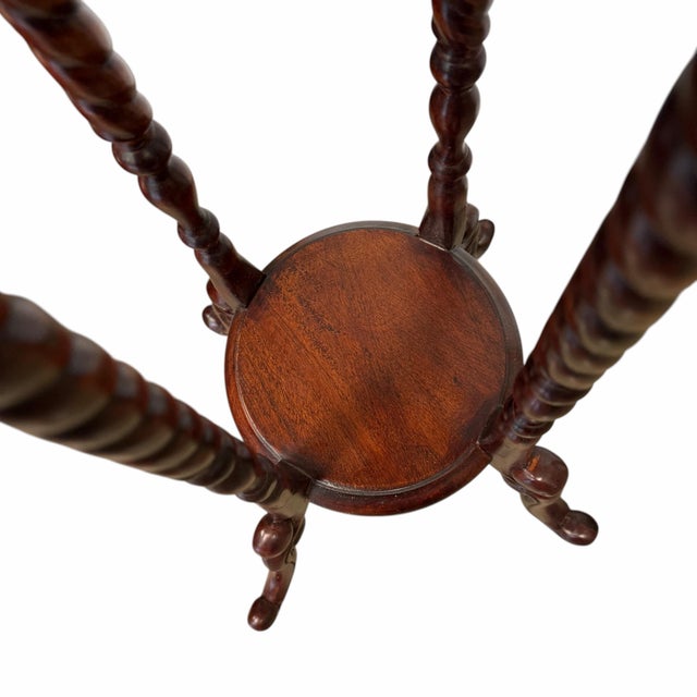 Wood Vintage Mahogany Barley Twist Pedestal Plant Stand For Sale - Image 7 of 8