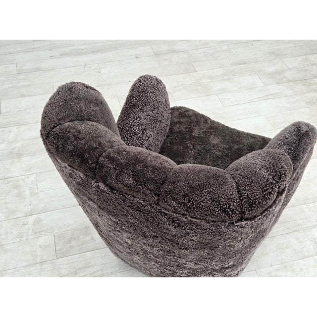 Vintage Danish Reupholstered Chair in Sheepskin, 1960s For Sale - Image 17 of 18