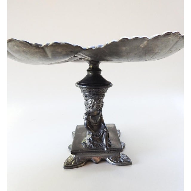 French Aesthetic Movement Reed & Barton Silverplate Figural Card Tray For Sale - Image 3 of 9