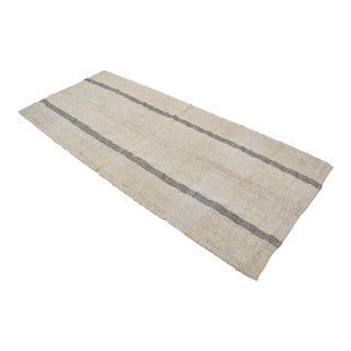 1960s Vintage Anatolian Wool White Kilim Rug For Sale