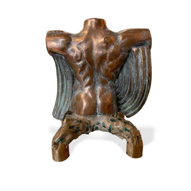 Contemporary Miguel Berrocal, Eros Bronze Sculpture with 24 Carat Gold, 2000, Bronze For Sale - Image 3 of 6