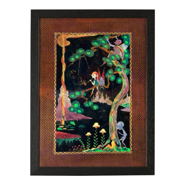 Wedgwood Fairyland Lustre 'Elves in a Pine Tree' Plaque For Sale
