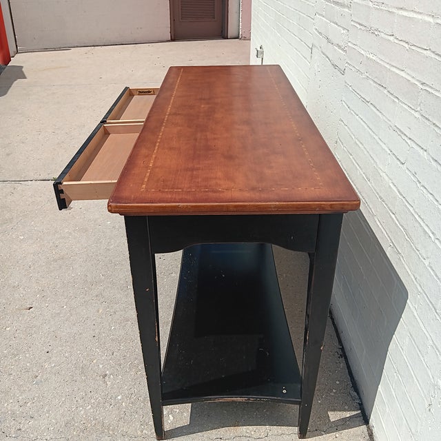 Vintage Thomasville Mid Century Modern Solid Wood Console For Sale - Image 11 of 18